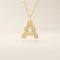 Bold initial necklace in 14k solid gold, fully pavé-set with shimmering moissanites. A statement-making personalized jewelry piece.