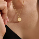 14k Gold Beaded Coin Vermeil Necklace