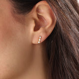 14k Gold Trio Half Bezel Vermeil Earrings