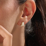 14k Gold Unique Trio Stud Vermeil Earrings