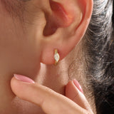 Marquise Lab Diamond Vermeil Hoop Earrings