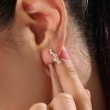 14k Gold Cluster Bezel Vermeil Earrings