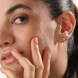 14k Gold Beaded Trio Vermeil Earrings