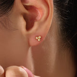 14k Gold Beaded Trio Vermeil Earrings