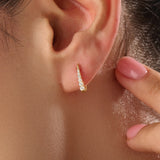 14k Gold Vermeil U Shape Hoop Earrings