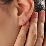 14k Gold Vermeil Bone Hoop Earrings