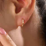 14k Gold Vermeil Bone Hoop Earrings
