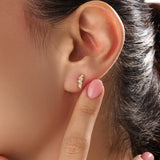 Mixed Cut Lab Diamond Vermeil Stud Earrings