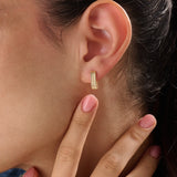 14k Gold Vermeil Line Hoop Earrings