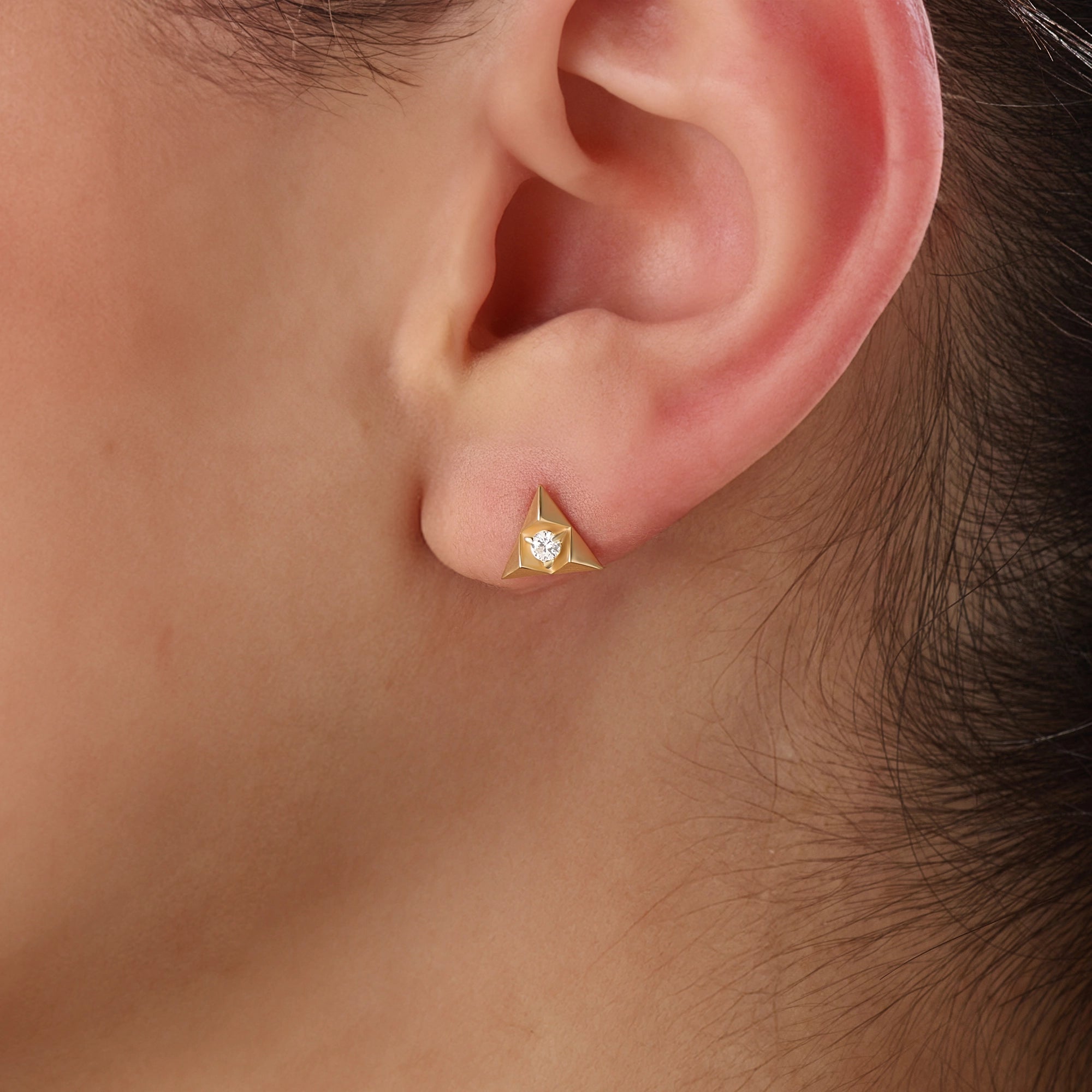 14k Gold Triangle Vermeil Earrings - BRENNMORE 