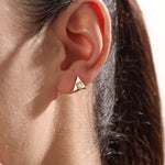 14k Gold Triangle Vermeil Earrings - BRENNMORE 