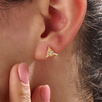 14k Gold Triangle Vermeil Earrings - BRENNMORE 