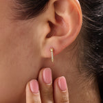 14k Gold Arrow Dangle Vermeil Earrings - BRENNMORE 