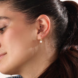 14k Gold Dangle Hoop Vermeil Earrings - BRENNMORE 