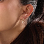 14k Gold Dangle Hoop Vermeil Earrings - BRENNMORE 