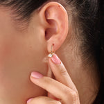 14k Gold Dangle Hoop Vermeil Earrings - BRENNMORE 