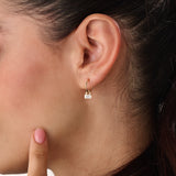 14k Gold Dangle Hoop Vermeil Earrings - BRENNMORE 