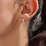 14k Gold Elongated Stud Vermeil Earrings - BRENNMORE 