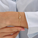 14k Gold Cross Vermeil Bracelet
