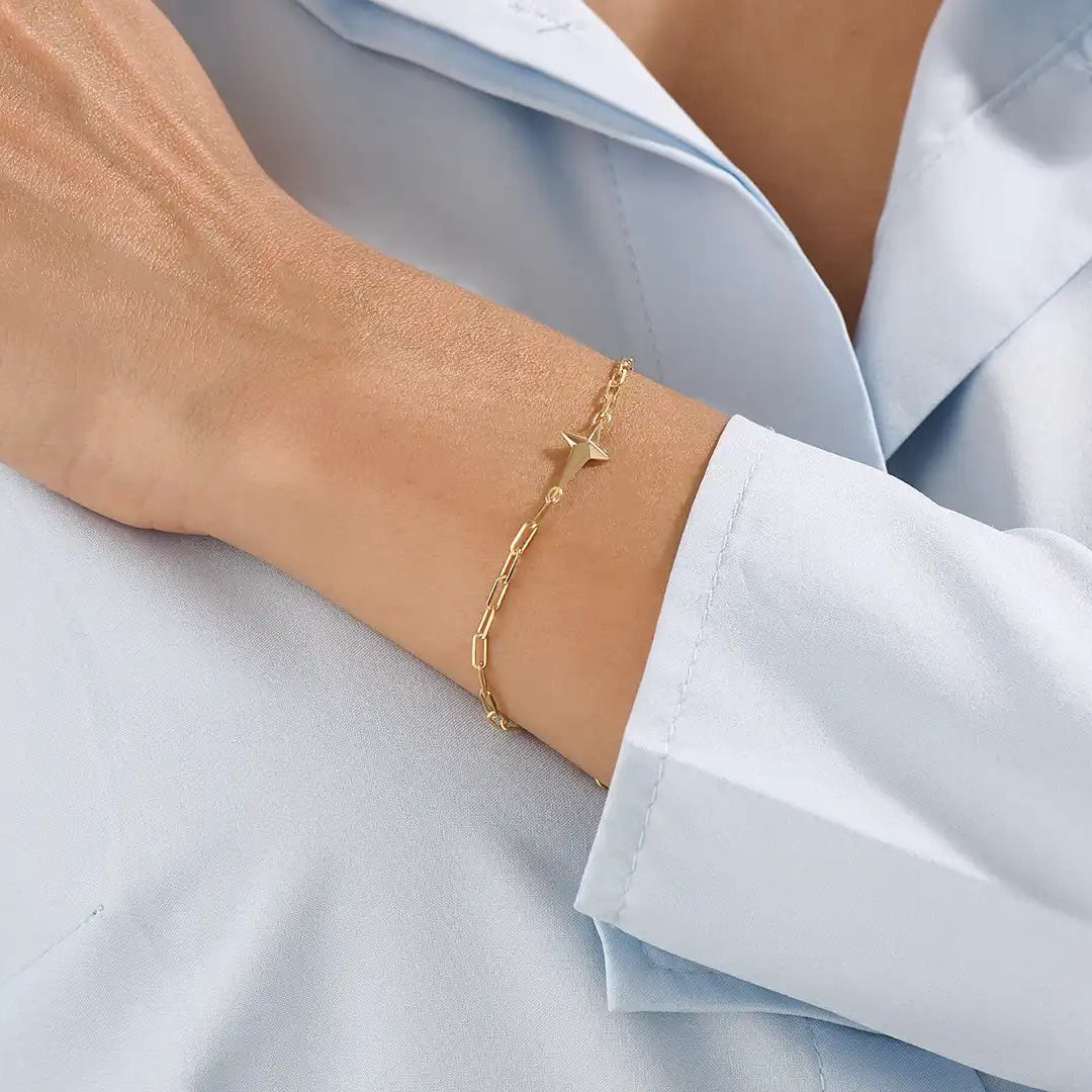 14k Gold Cross Vermeil Bracelet - BRENNMORE 