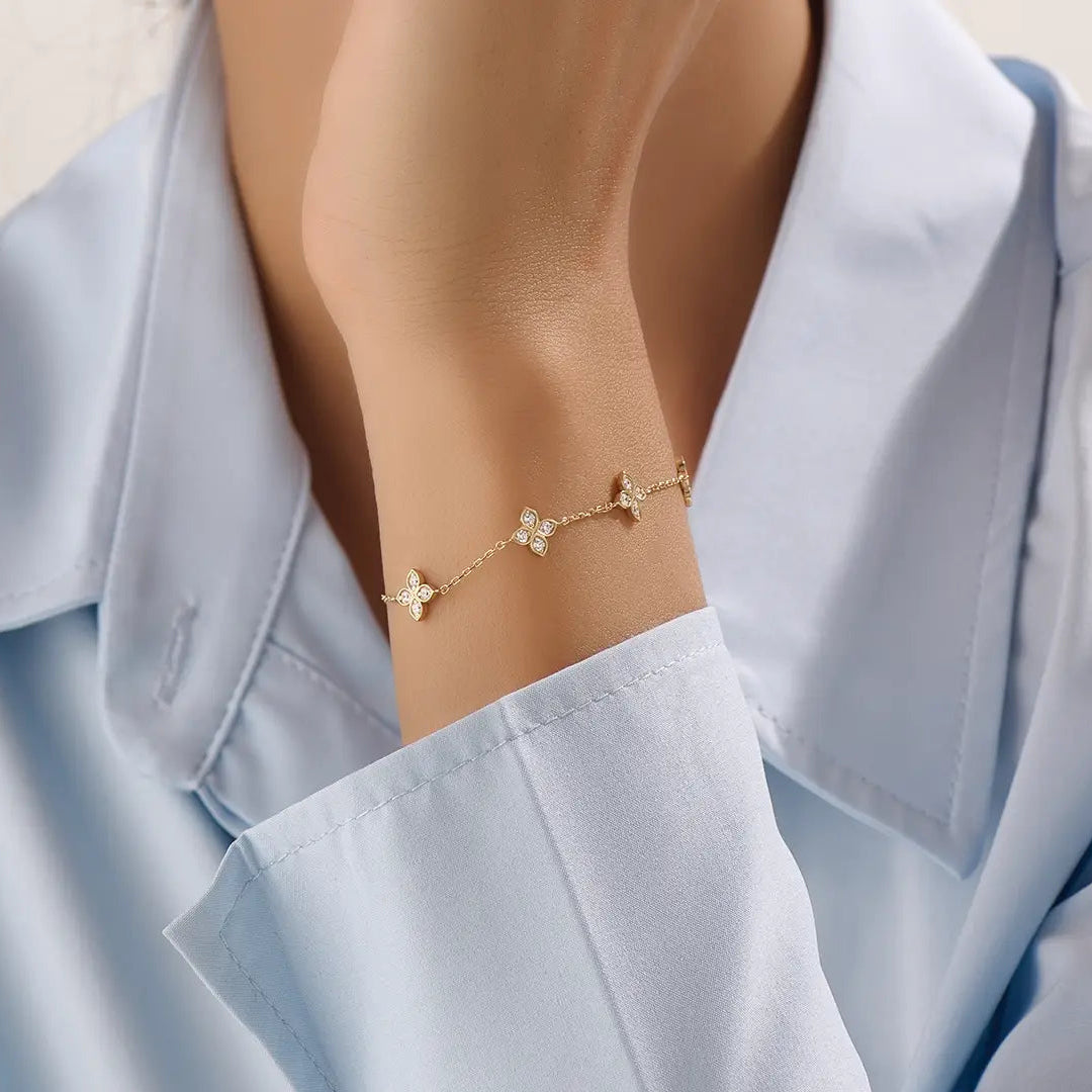 Clover 14k Gold Vermeil Bracelet - BRENNMORE 