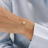 Pave Heart 14k Gold Vermeil Bracelet