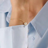 Pave Heart 14k Gold Vermeil Bracelet