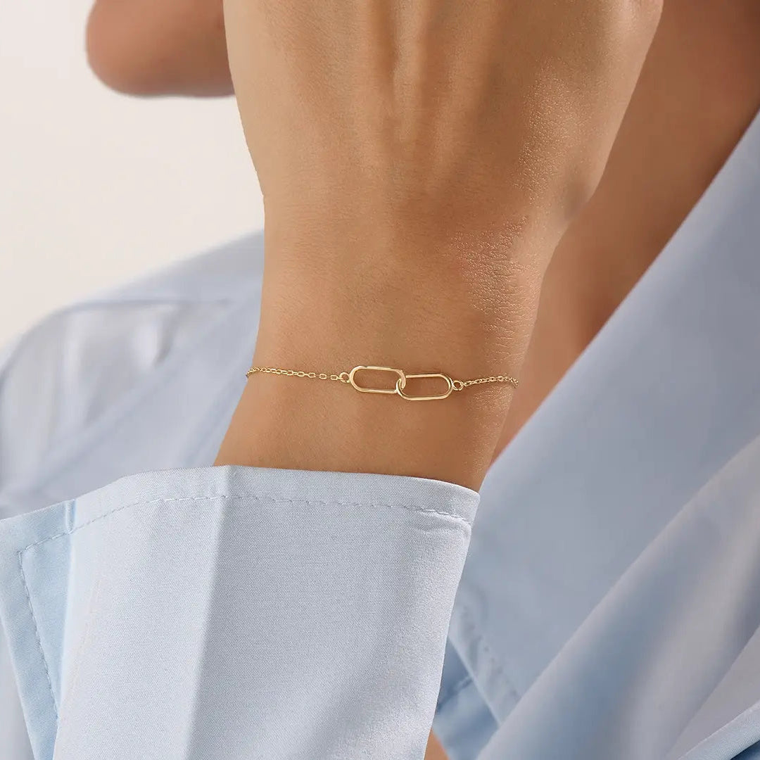 14k Gold Interlocked Vermeil Bracelet - BRENNMORE 