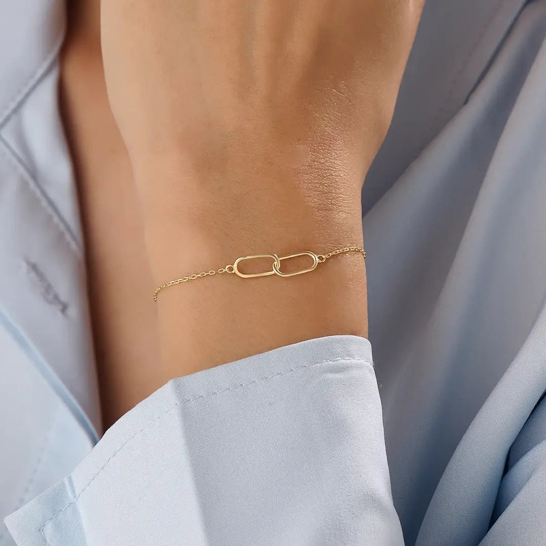 14k Gold Interlocked Vermeil Bracelet - BRENNMORE 