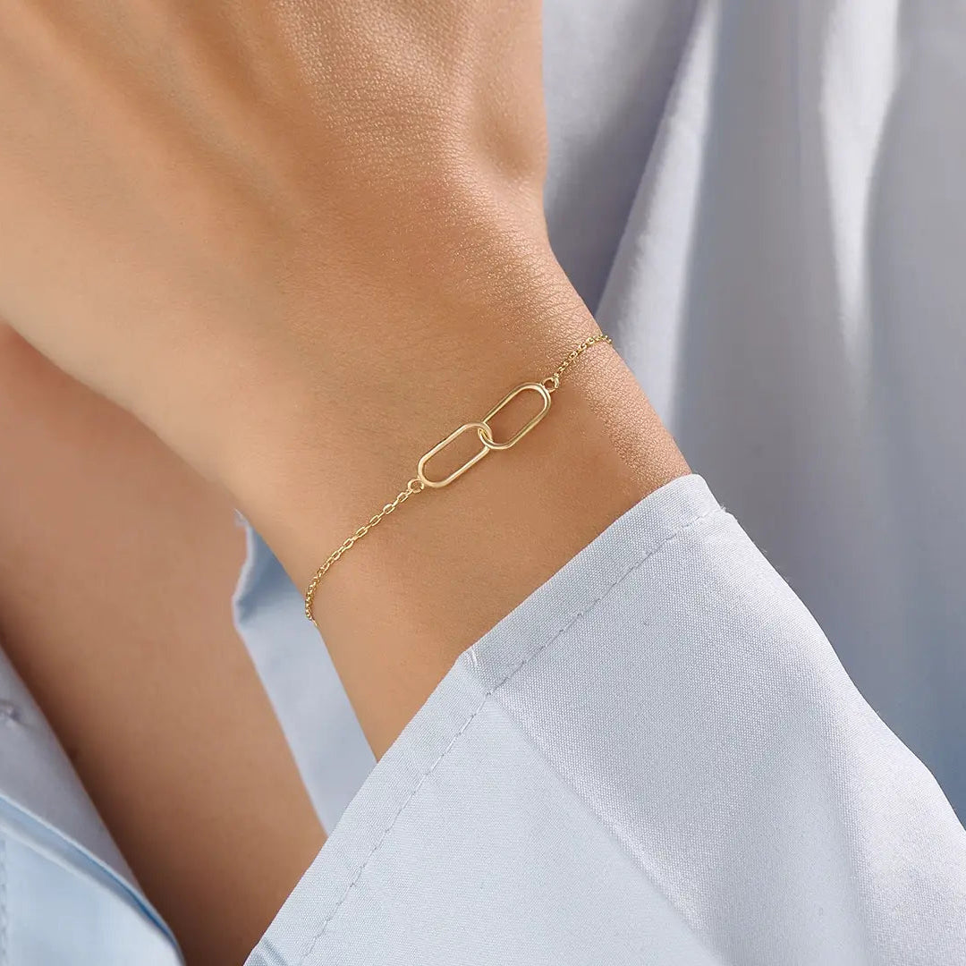 14k Gold Interlocked Vermeil Bracelet - BRENNMORE 