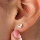 14k Gold Marquise Leaf Vermeil Earrings