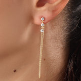 14k Gold Dangle Chain Vermeil Earrings - BRENNMORE 