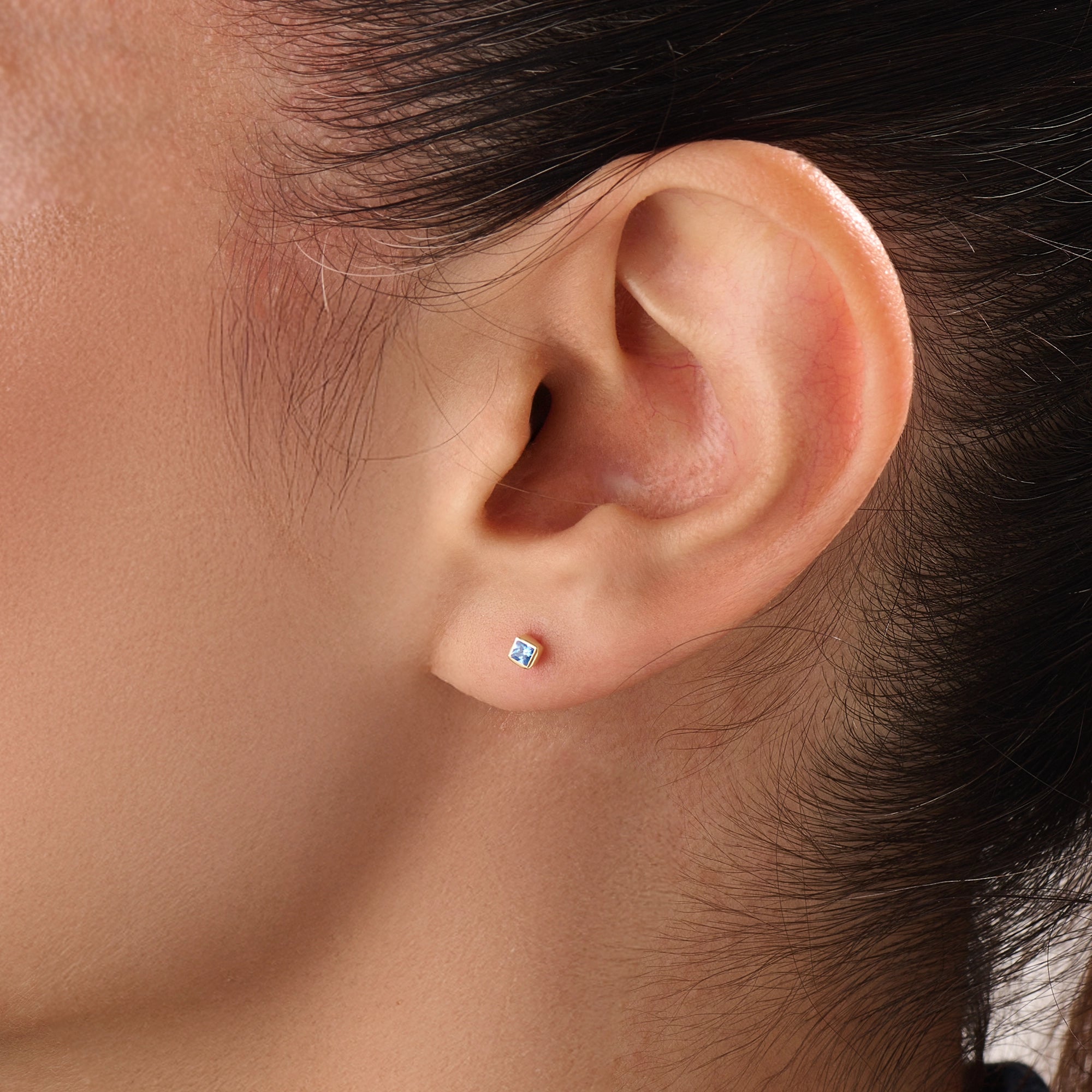 Vermeil Aquamarine Stud Earrings - BRENNMORE 