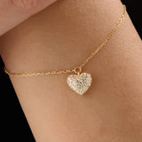 Pave Heart 14k Gold Vermeil Bracelet - BRENNMORE 