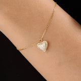 Pave Heart 14k Gold Vermeil Bracelet - BRENNMORE 