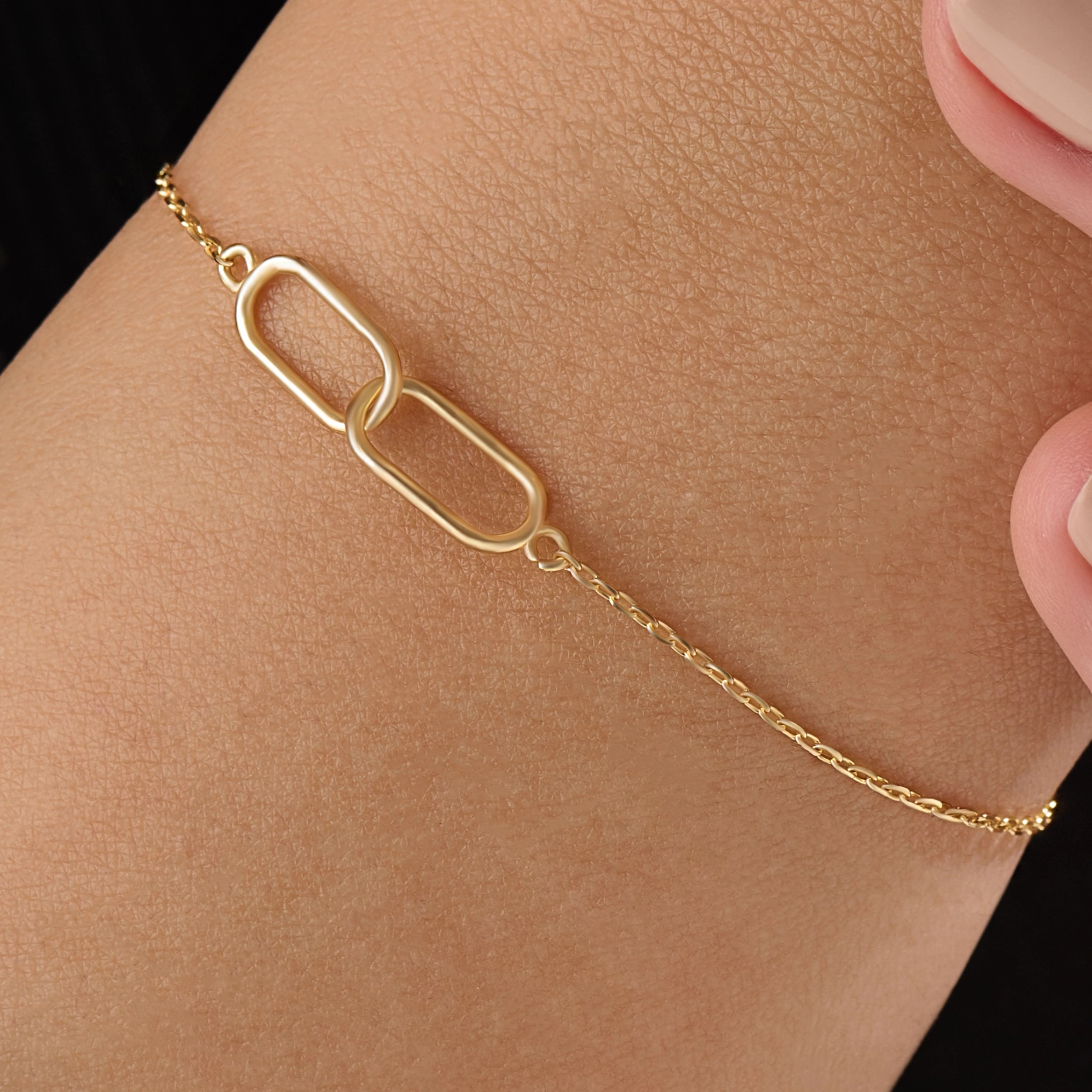 14k Gold Interlocked Vermeil Bracelet - BRENNMORE 