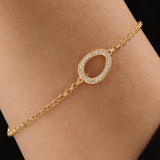 14k Gold Pave Geometric Vermeil Bracelet - BRENNMORE 