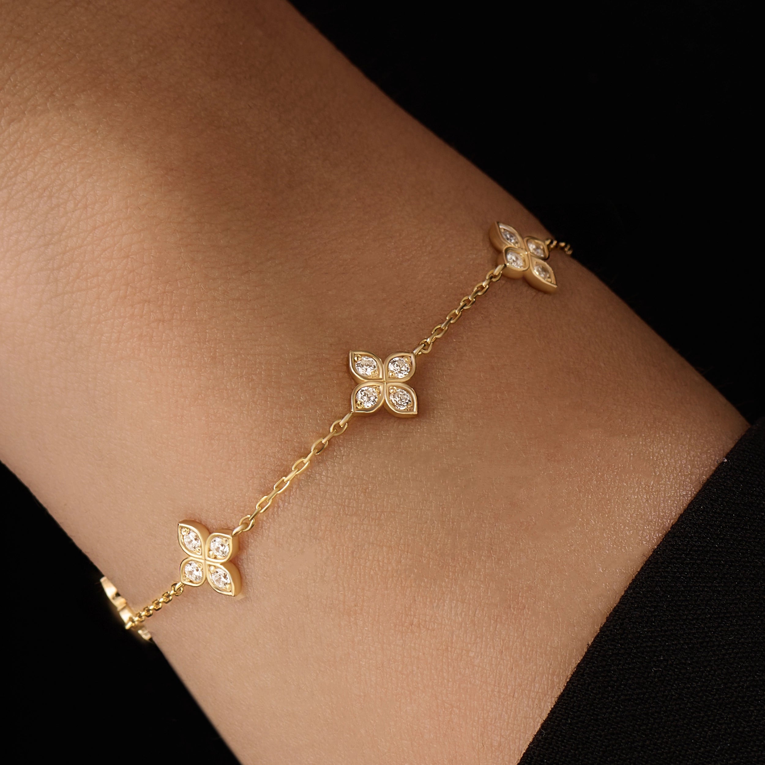 Clover 14k Gold Vermeil Bracelet - BRENNMORE 
