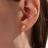 14k Gold Triangle Vermeil Earrings - BRENNMORE 