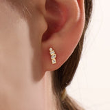 Mixed Cut Stones Vermeil Stud Earrings - BRENNMORE 