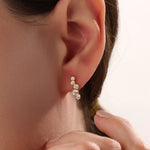 14k Gold Cluster Bezel Vermeil Earrings - BRENNMORE 