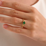 Oval Emerald Engagement Ring - BRENNMORE 