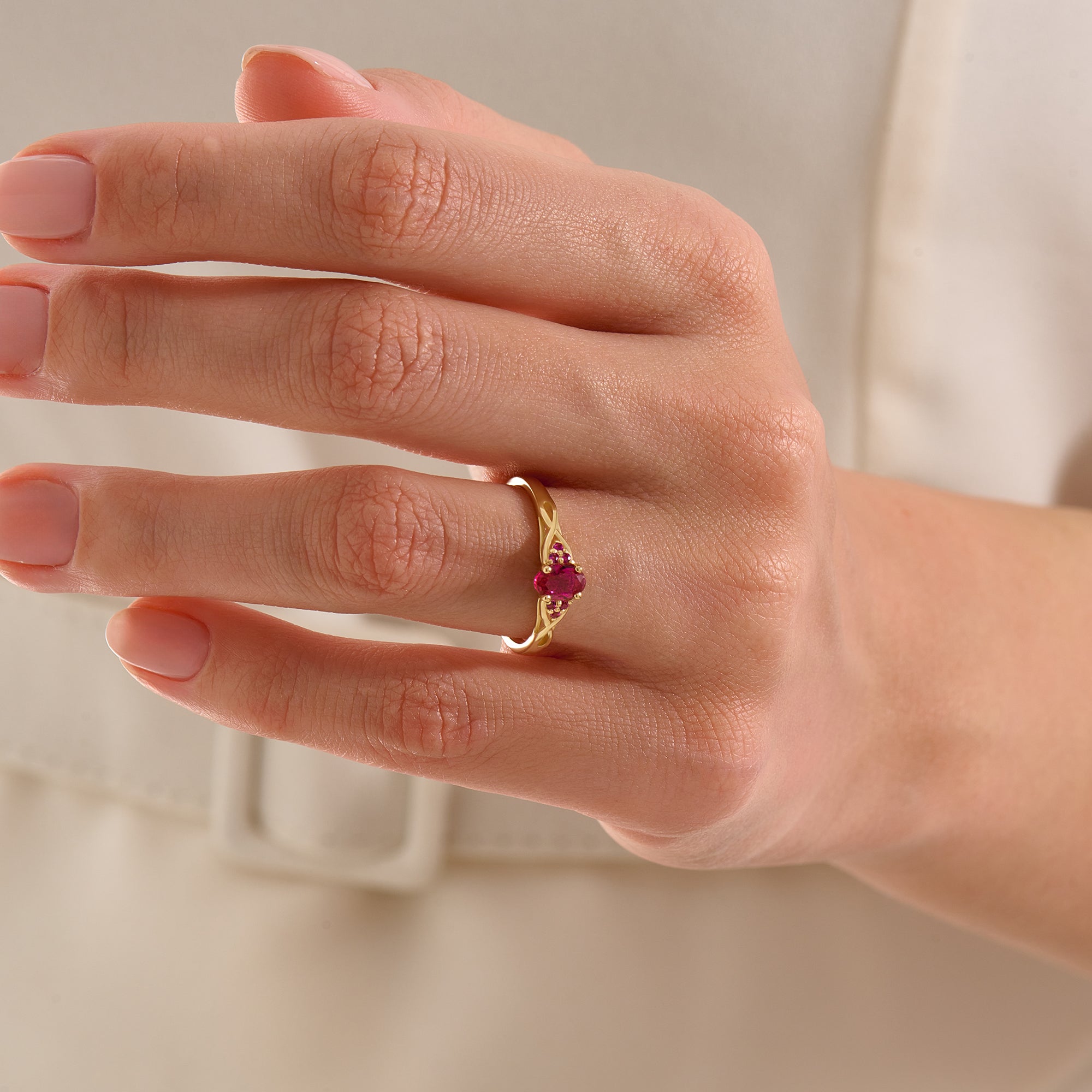 Oval Ruby Engagement Ring - BRENNMORE 