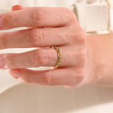 Pave Emerald Chain Wedding Ring - BRENNMORE 
