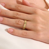 Beaded Cross Emerald Wedding Band - BRENNMORE 