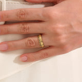 Lab Sapphire Flower Wedding Band - BRENNMORE 
