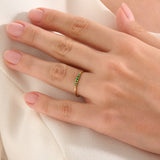Emerald Slim Stacking Ring - BRENNMORE 