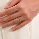 Pave Emerald Dainty Wedding Band - BRENNMORE