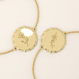 Engravable Birth Flower Bracelet