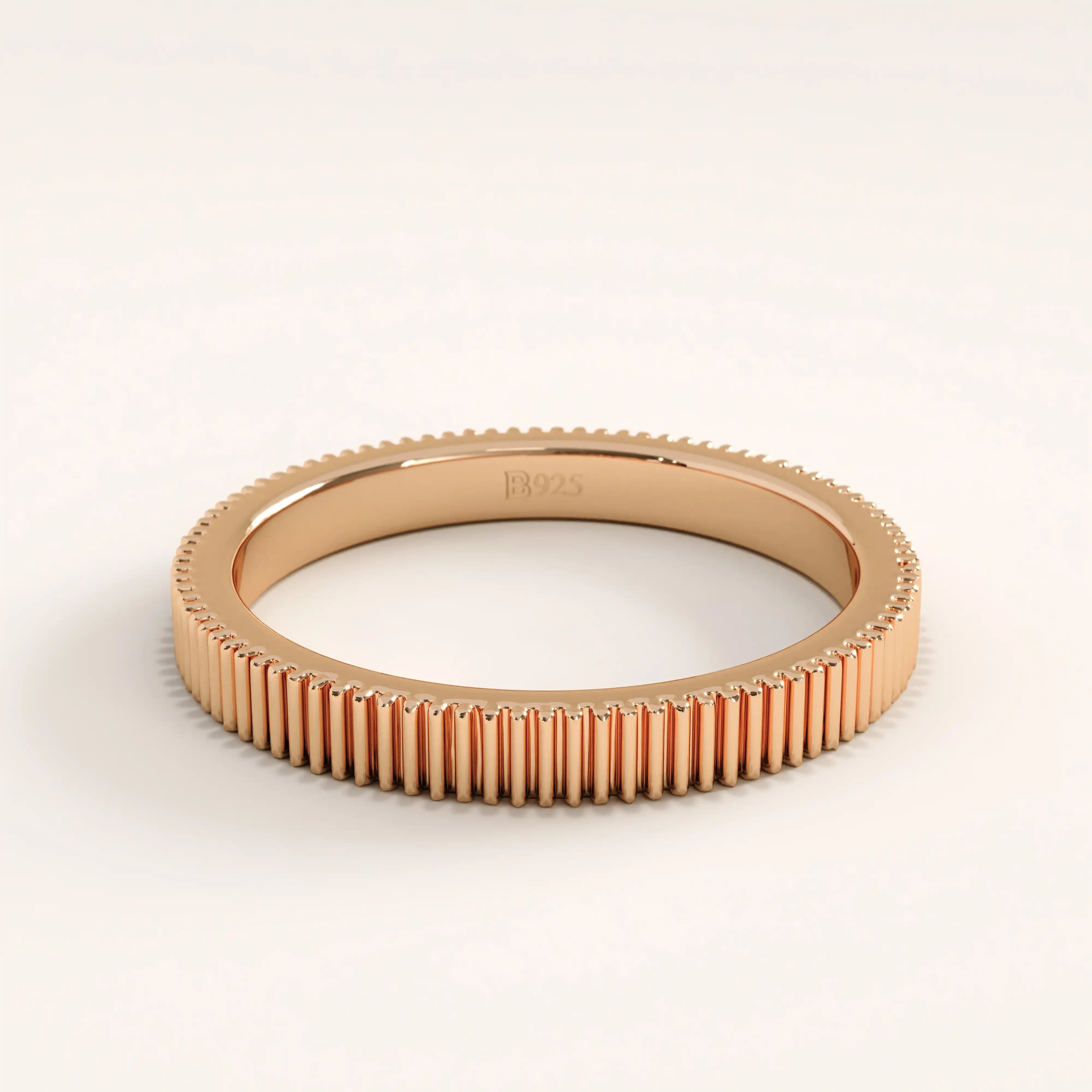 Lined Band 14k Gold Vermeil Ring